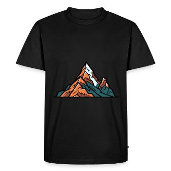Mountains Symbol - Men's Premium Organic T-Shirt - black - Front - Nico (187cm)