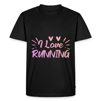 J’adore la course - T-shirt Premium bio Homme - noir - Devant - Nico (187cm)