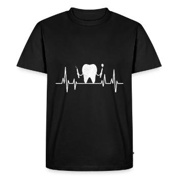Heartbeat Dentist Dentisterie dentaire Dentistes - T-shirt Premium bio Homme - noir - Devant - Nico (187cm)