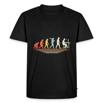 Coffee Coding Evolution Coder Developer Nerd Coffe - Men's Premium Organic T-Shirt - black - Front - Nico (187cm)