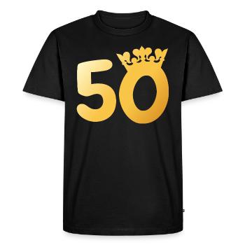 50ème anniversaire 50ème anniversaire cadeau de la Couronne - T-shirt Premium bio Homme - noir - Devant - Nico (187cm)