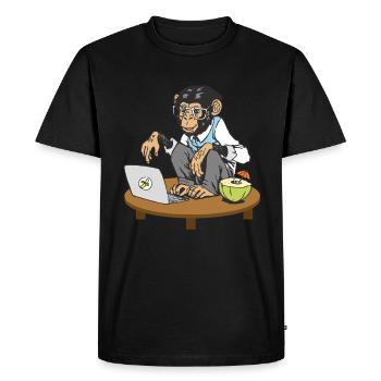 Progammers Monkey Code Monkey Coding Monkeys - Men's Premium Organic T-Shirt - black - Front - Nico (187cm)