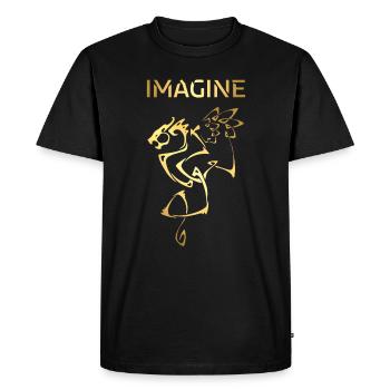 Imagine Fantasy Dragon Tattoo Style Design - Men's Premium Organic T-Shirt - black - Front - Nico (187cm)