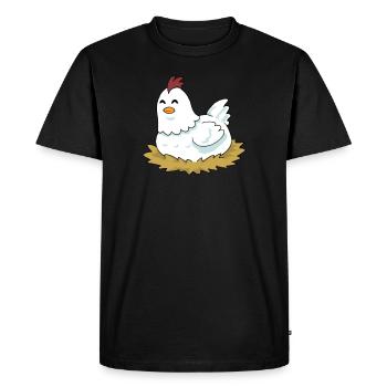 Poulet poulet oeufs nid poulet titulaire poulailler - T-shirt Premium bio Homme - noir - Devant - Nico (187cm)