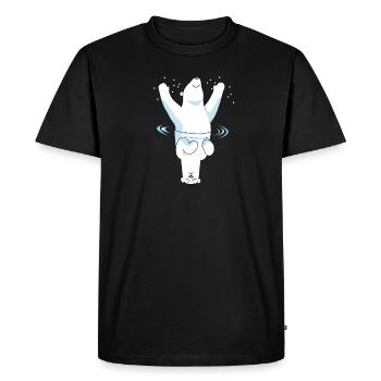 Ours polaire ours polaire heureux arctique malheureux - T-shirt Premium bio Homme - noir - Devant - Nico (187cm)