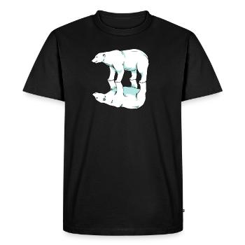 Ours polaire ours polaire heureux arctique malheureux - T-shirt Premium bio Homme - noir - Devant - Nico (187cm)