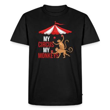 Circus monkey monkey feather monkey dance gift - Men's Premium Organic T-Shirt - black - Front - Nico (187cm)
