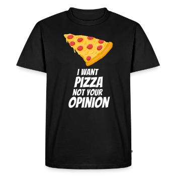 Pizza Pas votre avis Pizza morceau Pizzeria - T-shirt Premium bio Homme - noir - Devant - Nico (187cm)