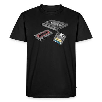 Retro Kassette Diskette VHS Videokassette Geschenk - Männer Premium Bio T-Shirt - Schwarz - Vorne - Nico (187cm)