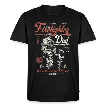 Firefighter - Firefighter Dad - Men's Premium Organic T-Shirt - black - Front - Nico (187cm)