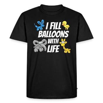 Ballon animaux artiste anniversaire anniversaire cadeau - T-shirt Premium bio Homme - noir - Devant - Nico (187cm)