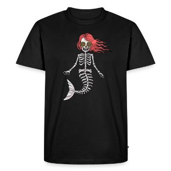 Cadeau effrayant halloween squelette sirène - T-shirt Premium bio Homme - noir - Devant - Nico (187cm)