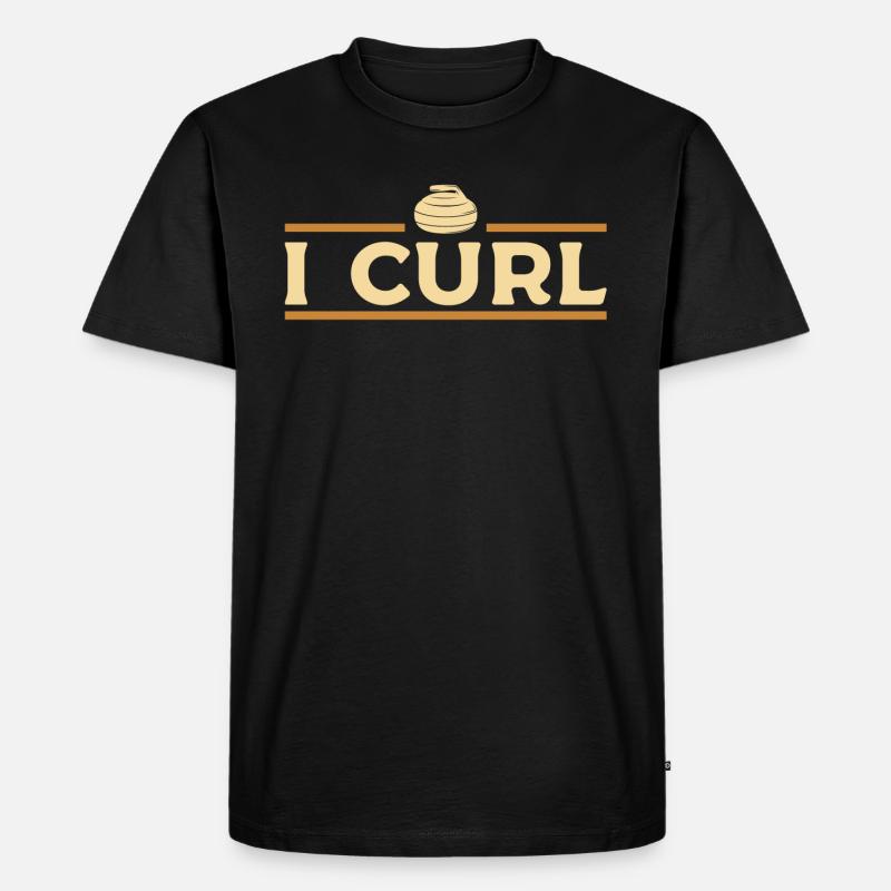 Curling - Männer Premium Bio T-Shirt - Schwarz