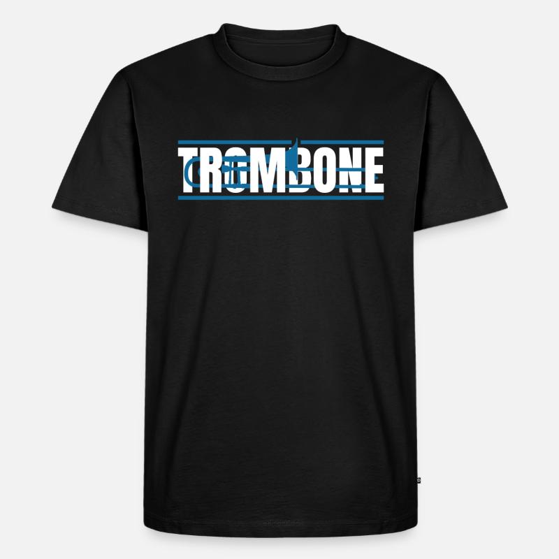 Posaune - Männer Premium Bio T-Shirt - Schwarz