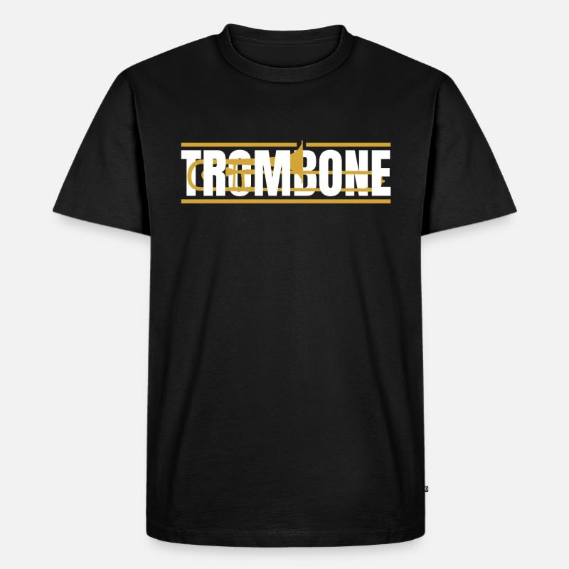 Posaune - Männer Premium Bio T-Shirt - Schwarz