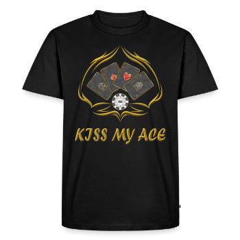 Kiss my Ace / Poker - T-shirt Premium bio Homme - noir - Devant - Nico (187cm)