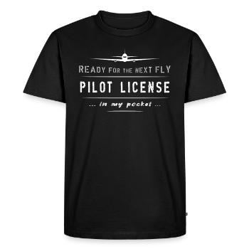 licence de pilote pilote majeur avion de vol - T-shirt Premium bio Homme - noir - Devant - Nico (187cm)