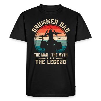 Drummer Dad Drumming Daddy Drum Player - Men's Premium Organic T-Shirt - black - Front - Nico (187cm)