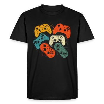Contrôlez toutes les choses, amateurs de jeux vidéo - T-shirt Premium bio Homme - noir - Devant - Nico (187cm)