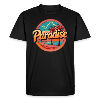 Paradise Sky Sky Beach Sunset - Men's Premium Organic T-Shirt - black - Front - Nico (187cm)