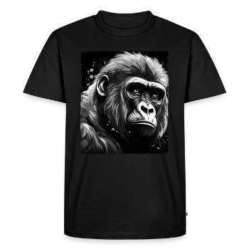 Portrait de gorille - T-shirt Premium bio Homme - noir - Devant - Nico (187cm)