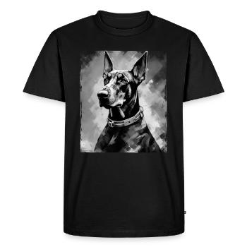 Portrait de chien doberman - T-shirt Premium bio Homme - noir - Devant - Nico (187cm)