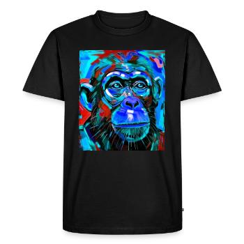 Monkey Portrait - Men's Premium Organic T-Shirt - black - Front - Nico (187cm)