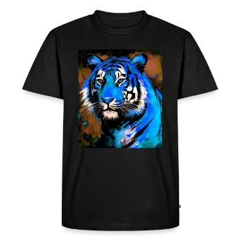 Portrait de tigre - T-shirt Premium bio Homme - noir - Devant - Nico (187cm)