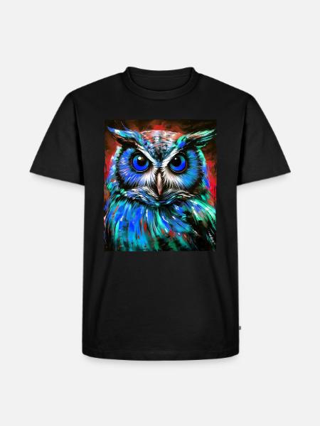 Owl Portrait - Men's Premium Organic T-Shirt - black