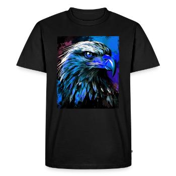 Portrait d’aigle - T-shirt Premium bio Homme - noir - Devant - Nico (187cm)
