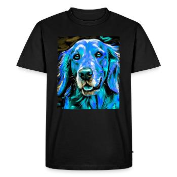 Portrait de chien Golden Retriever - T-shirt Premium bio Homme - noir - Devant - Nico (187cm)