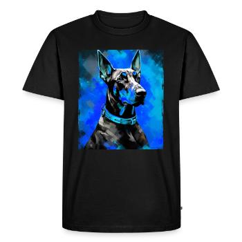 Doberman Dog Portrait - Men's Premium Organic T-Shirt - black - Front - Nico (187cm)