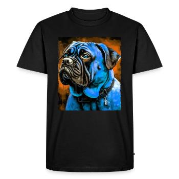 Portrait de chien Mastiff - T-shirt Premium bio Homme - noir - Devant - Nico (187cm)