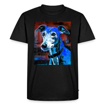 Greyhound Dog Portrait - Men's Premium Organic T-Shirt - black - Front - Nico (187cm)