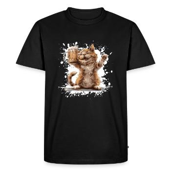 Bière de chat drôle - T-shirt Premium bio Homme - noir - Devant - Nico (187cm)