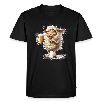 Sheep Beer Funny - Men's Premium Organic T-Shirt - black - Front - Nico (187cm)