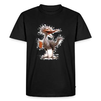 Strauss Bière Drôle - T-shirt Premium bio Homme - noir - Devant - Nico (187cm)