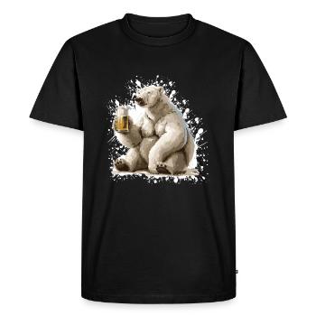 Polar Bear Beer Funny - Men's Premium Organic T-Shirt - black - Front - Nico (187cm)