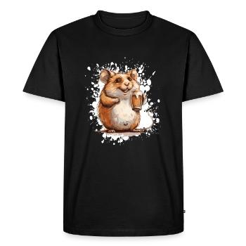 Bière de hamster drôle - T-shirt Premium bio Homme - noir - Devant - Nico (187cm)