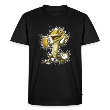 Lizard Beer Funny - Men's Premium Organic T-Shirt - black - Front - Nico (187cm)