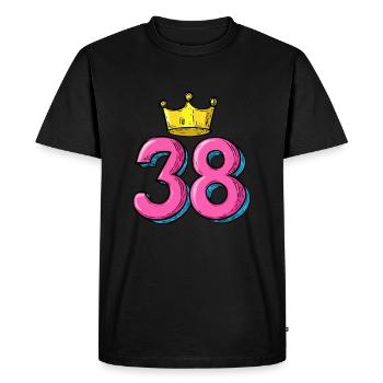 38 Nombre Couronne - T-shirt Premium bio Homme - noir - Devant - Nico (187cm)