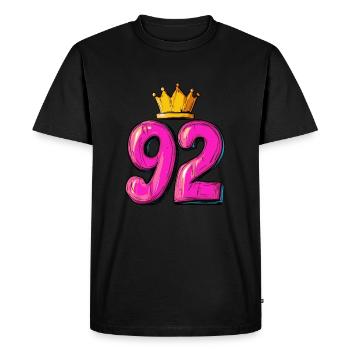 92 Number Krone - Men's Premium Organic T-Shirt - black - Front - Nico (187cm)