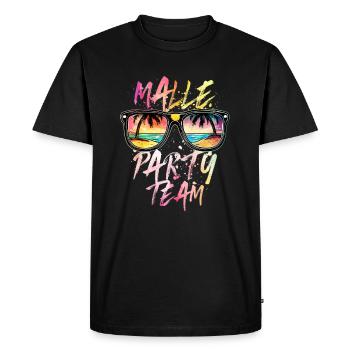L’équipe Malle Party - T-shirt Premium bio Homme - noir - Devant - Nico (187cm)