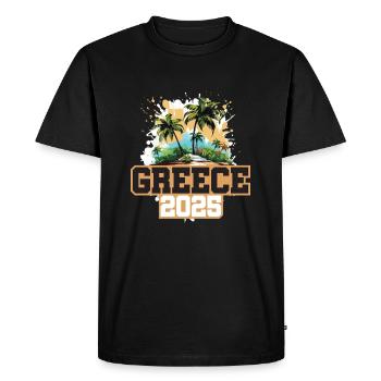 Greece 2025 Palm Trees - Men's Premium Organic T-Shirt - black - Front - Nico (187cm)