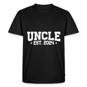 Uncle Est 2024 Pregnancy Announcement Gender Reve - Men's Premium Organic T-Shirt - black - Front - Nico (187cm)