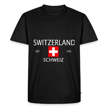 Switzerland T-shirt Gift Idea - Men's Premium Organic T-Shirt - black - Front - Nico (187cm)