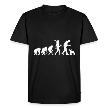 Evolution Bouledogue Français Frenchie Dog Lover Bulldo - T-shirt Premium bio Homme - noir - Devant - Nico (187cm)