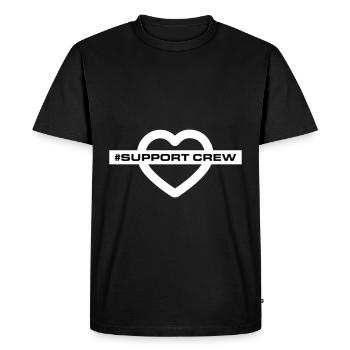 Support Crew Heart Love - Men's Premium Organic T-Shirt - black - Front - Nico (187cm)
