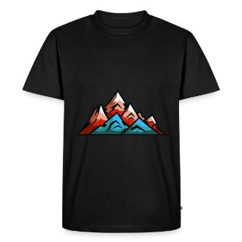 Mountains symbol mountaineering - Men's Premium Organic T-Shirt - black - Front - Nico (187cm)