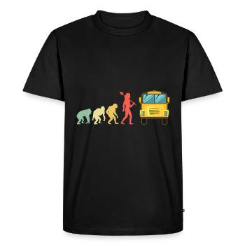 Evolution Bus Chauffeur d’autobus scolaire Conducteur de bus - T-shirt Premium bio Homme - noir - Devant - Nico (187cm)
